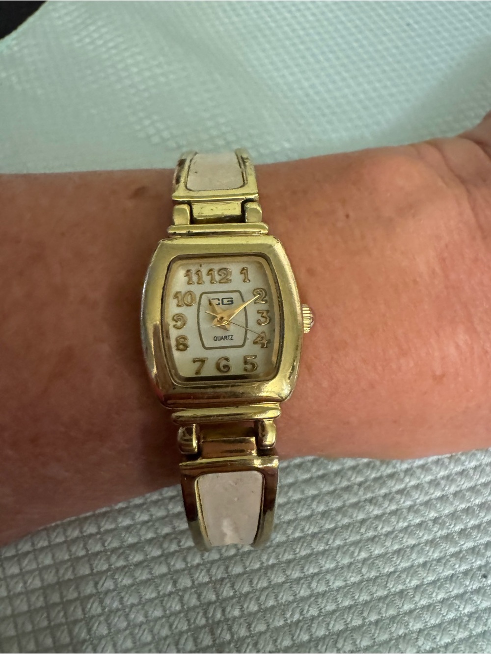 CG Gold-Tone Quartz Women's Bracelet Watch with White Accents